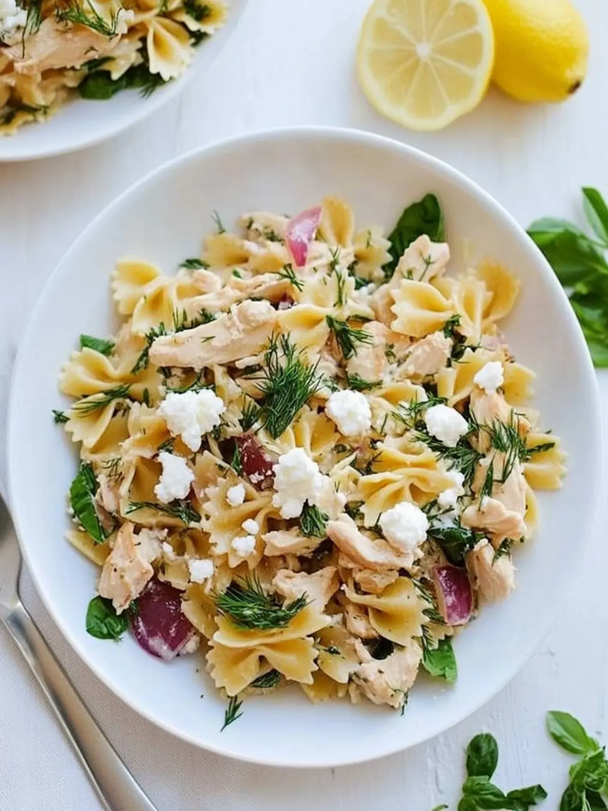 Lemon Dill Chicken Pasta with Goat Cheese in 30 Minutes! 4 Lemon Dill Chicken Pasta with Goat Cheese