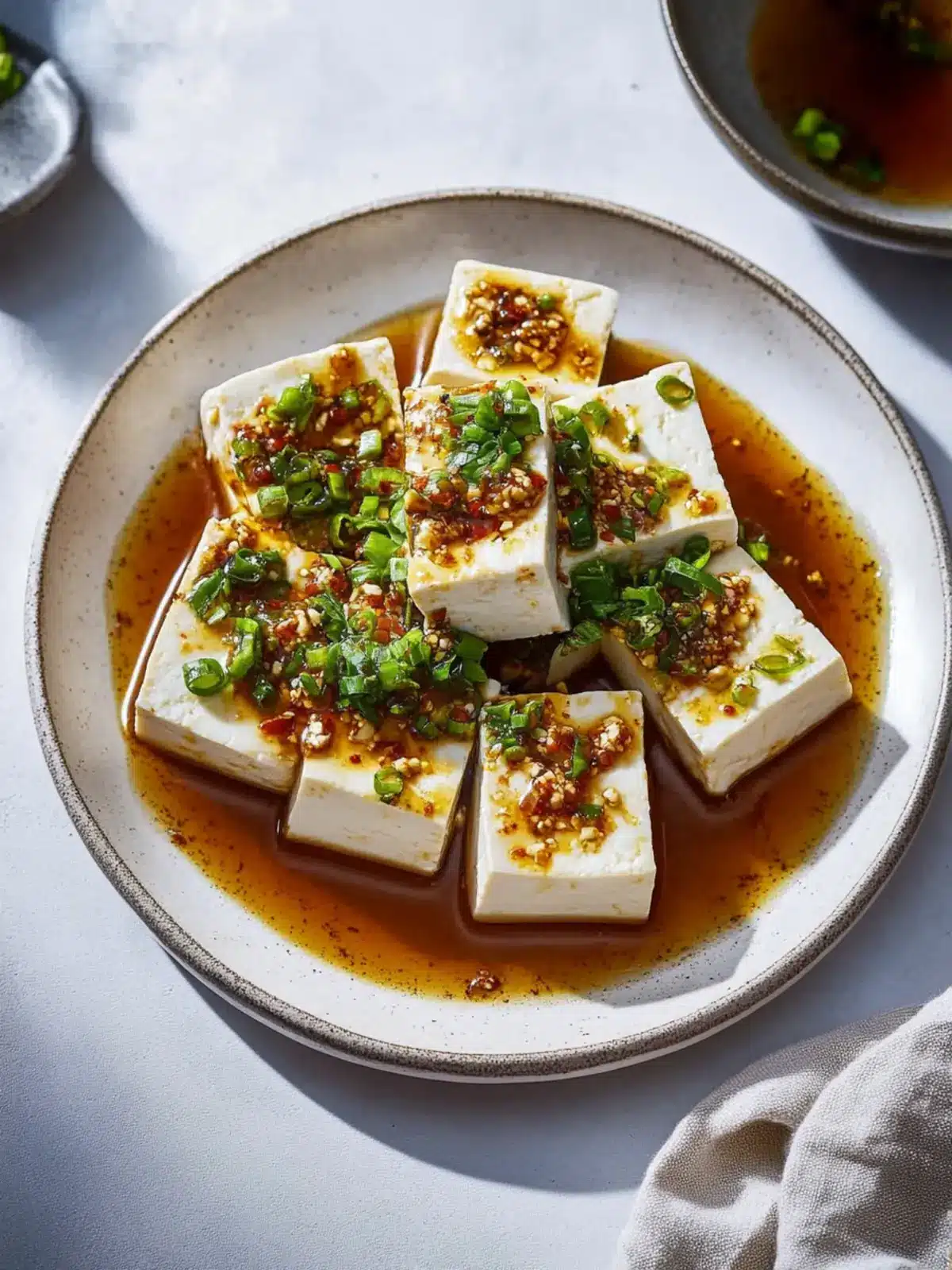 Silken Tofu With Spicy Soy Dressing