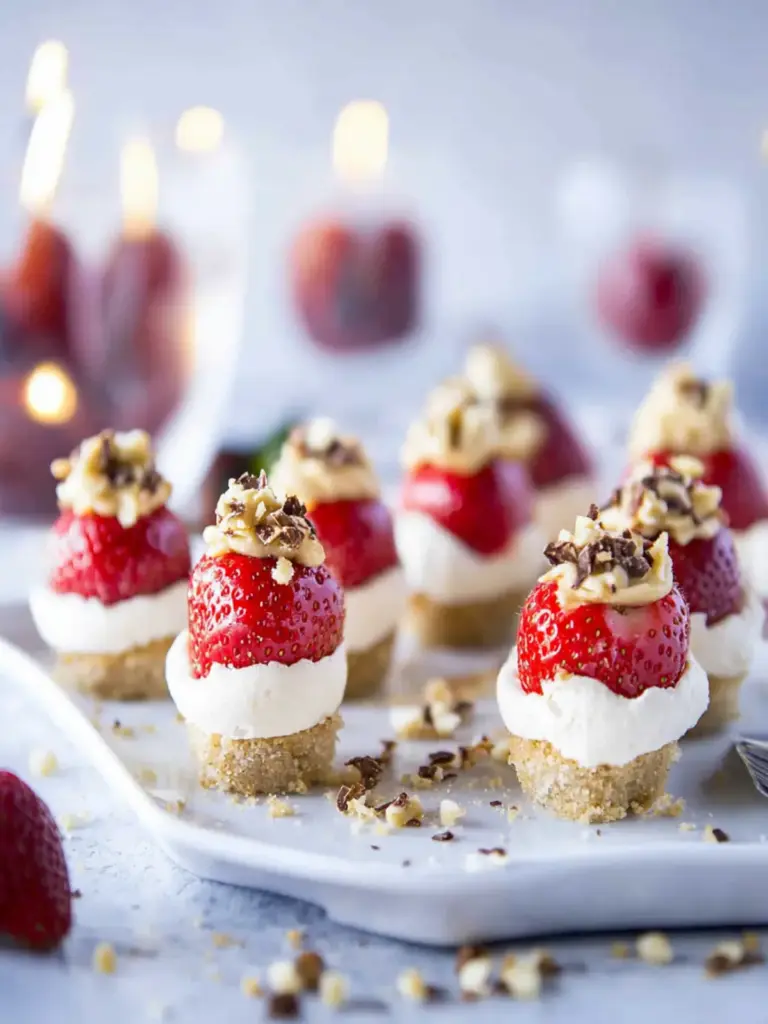 Peanut Butter Cheesecake Stuffed Strawberries