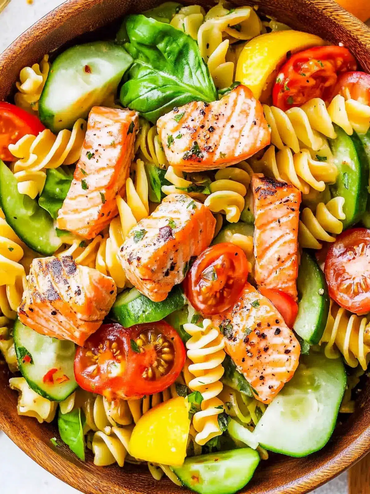Zesty Salmon Pasta Salad with Lemon Mustard Magic 3 Salmon Pasta Salad