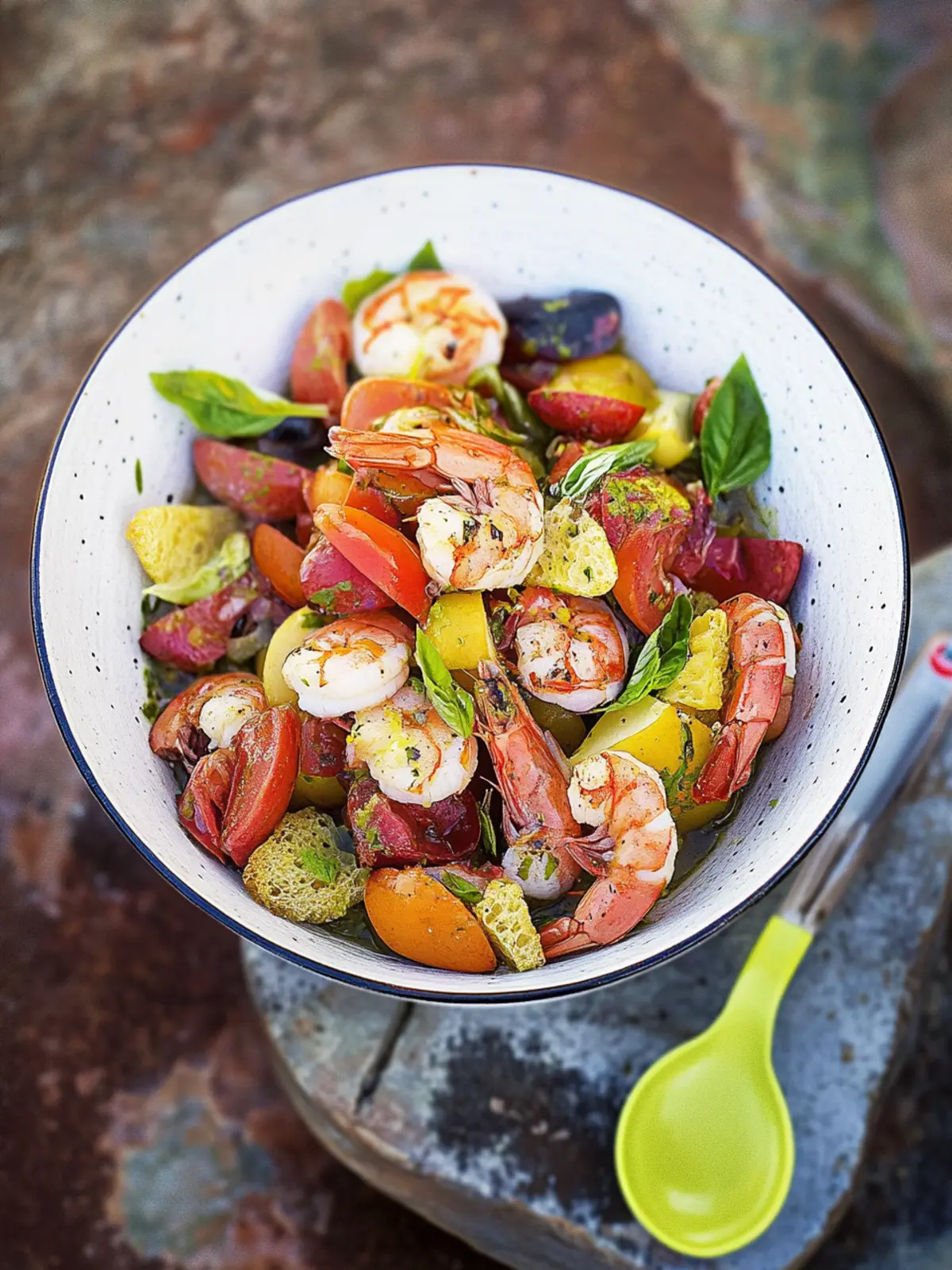 Refreshing Prawn Panzanella with Zesty Jalapeño Dressing 2 Prawn panzanella