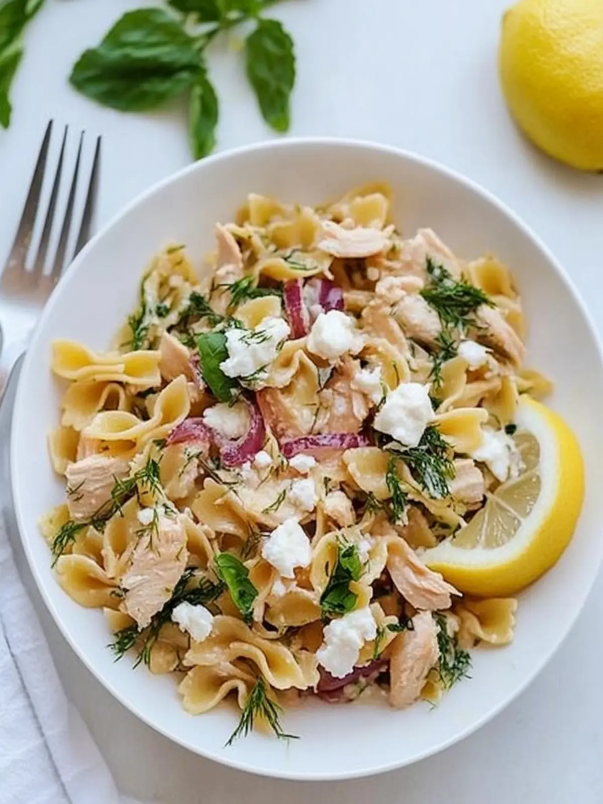 Lemon Dill Chicken Pasta with Goat Cheese in 30 Minutes! 3 Lemon Dill Chicken Pasta with Goat Cheese