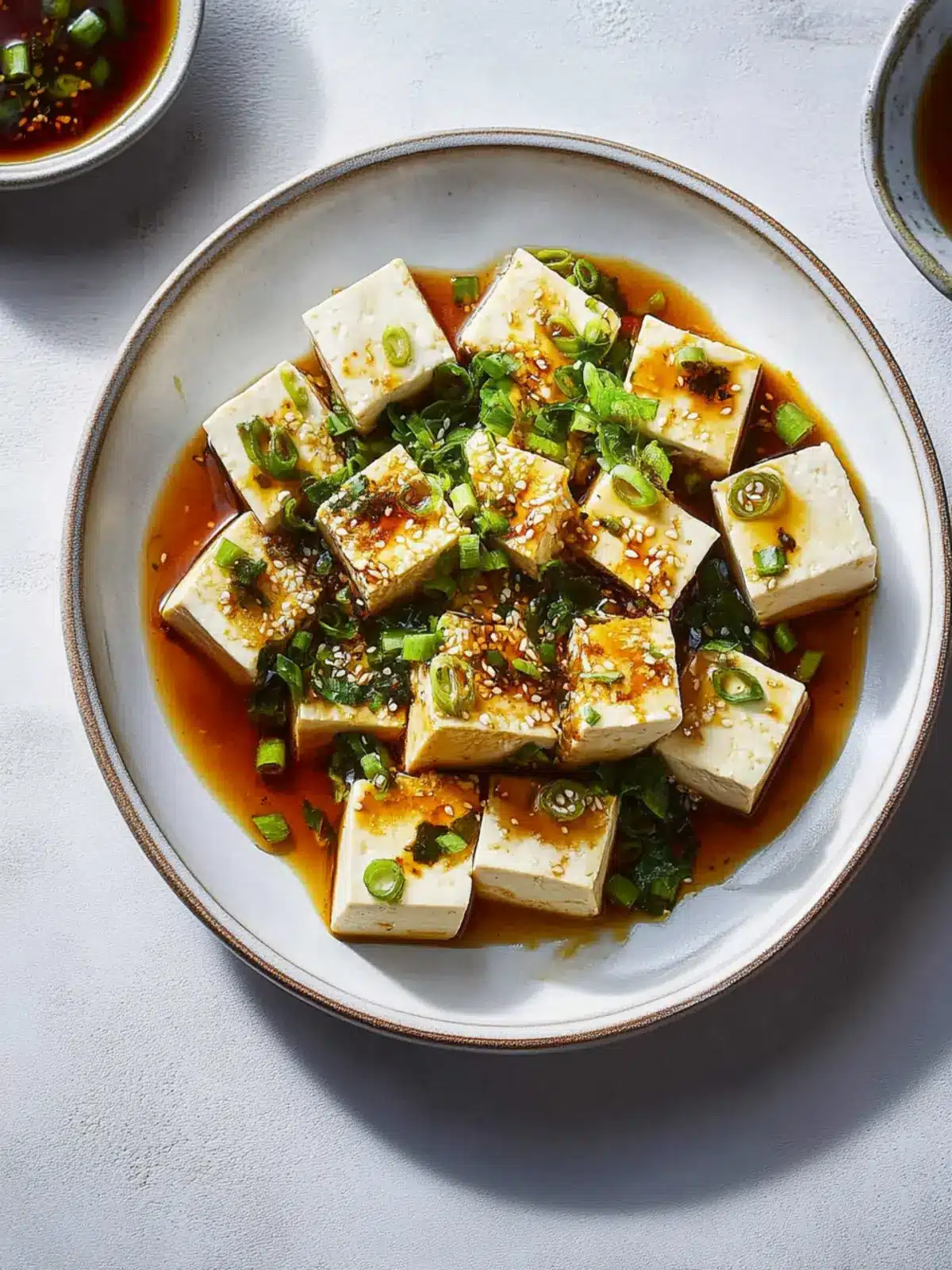 Silken Tofu With Spicy Soy Dressing