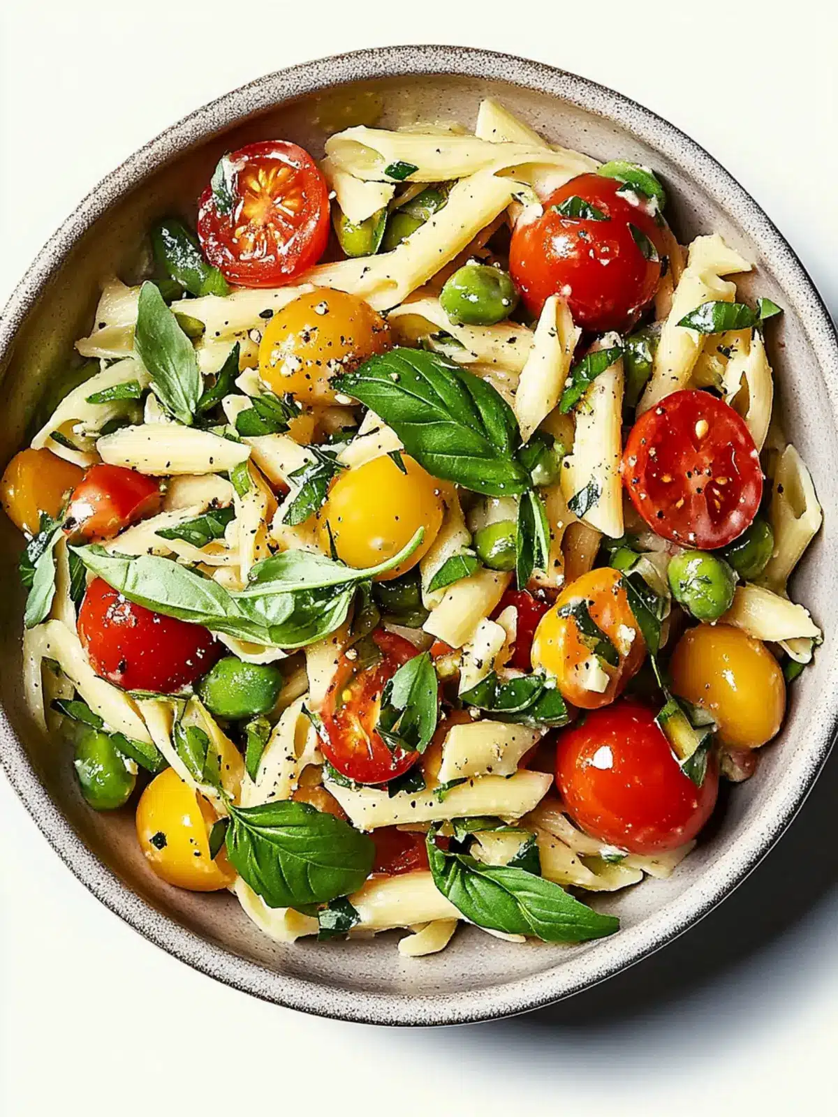 Pasta Salad With Spring Vegetables and Tomatoes