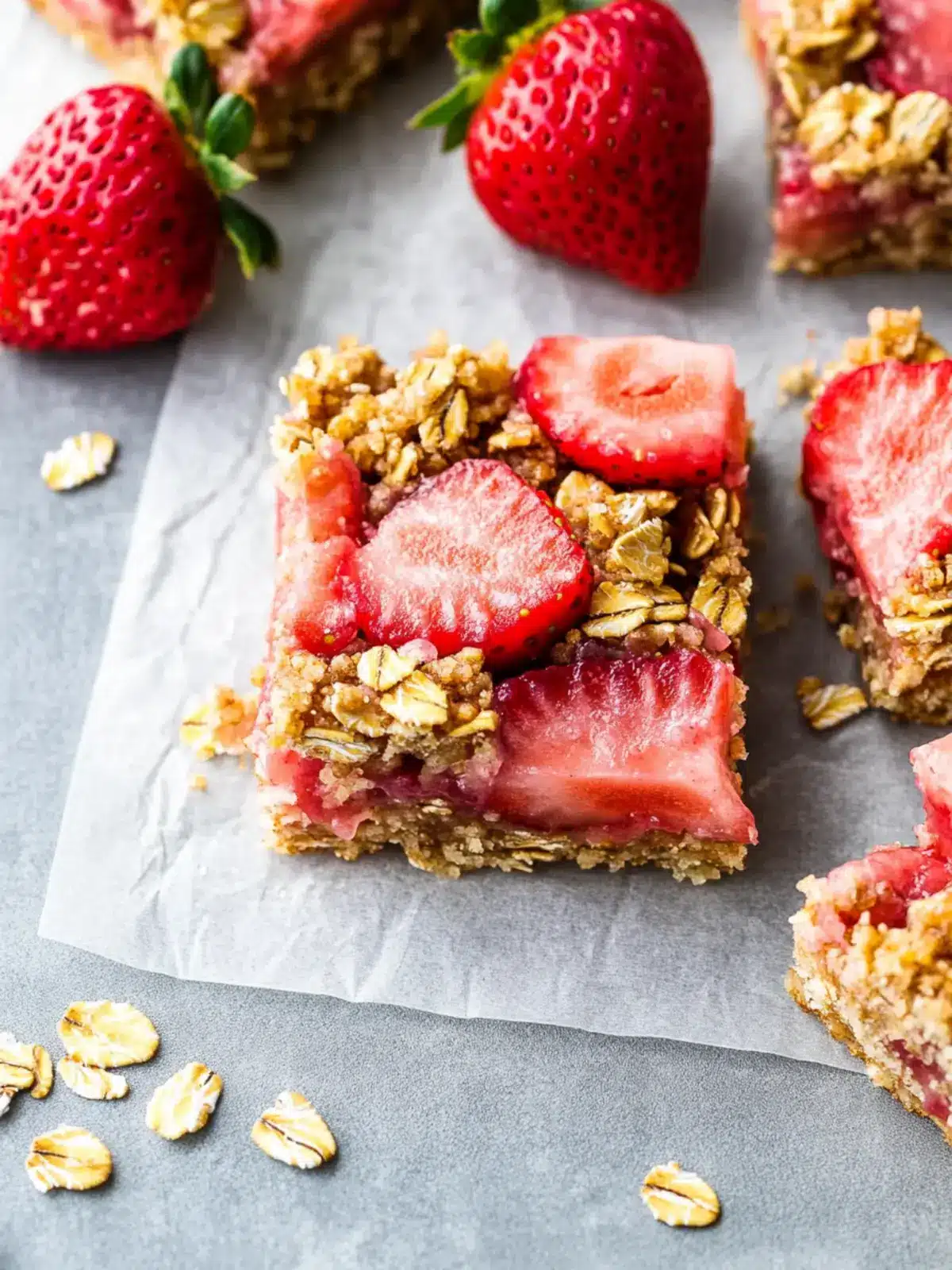Strawberry Oatmeal Crumble Bars