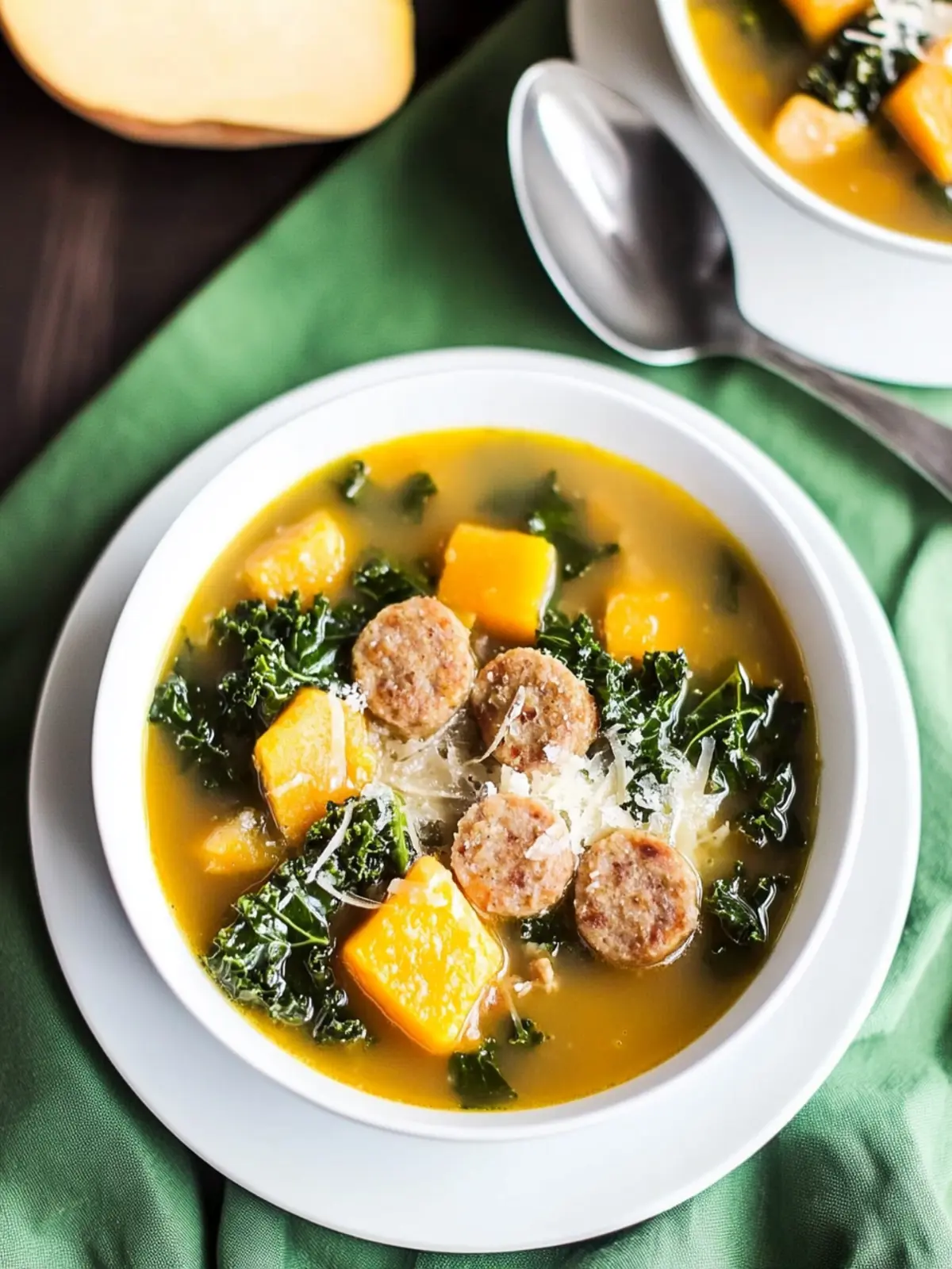 Butternut Squash Sausage and Kale Soup