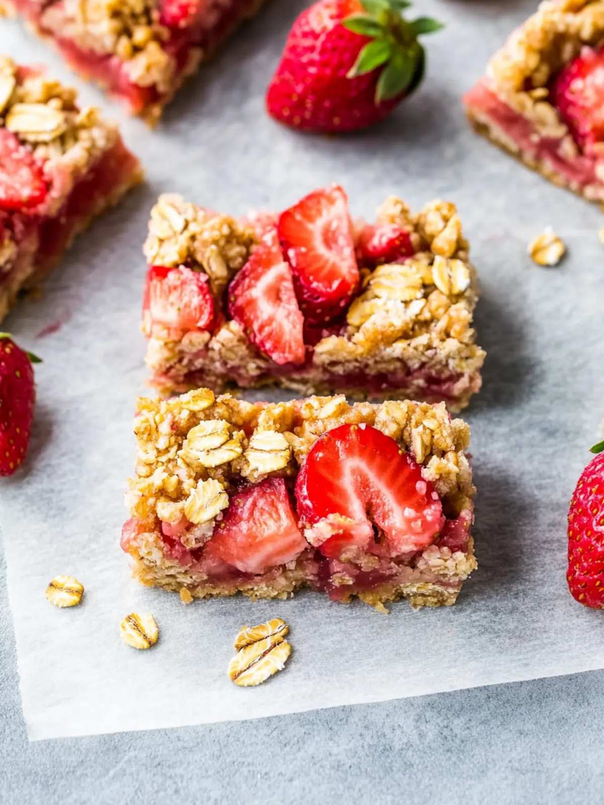 Strawberry Oatmeal Crumble Bars
