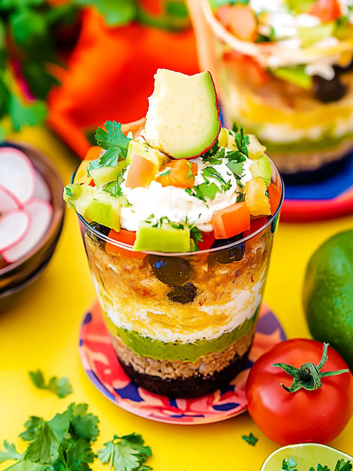 Delicious 7 Layer Dip Cups for Easy Party Pleasing! 2 7 Layer Dip Cups