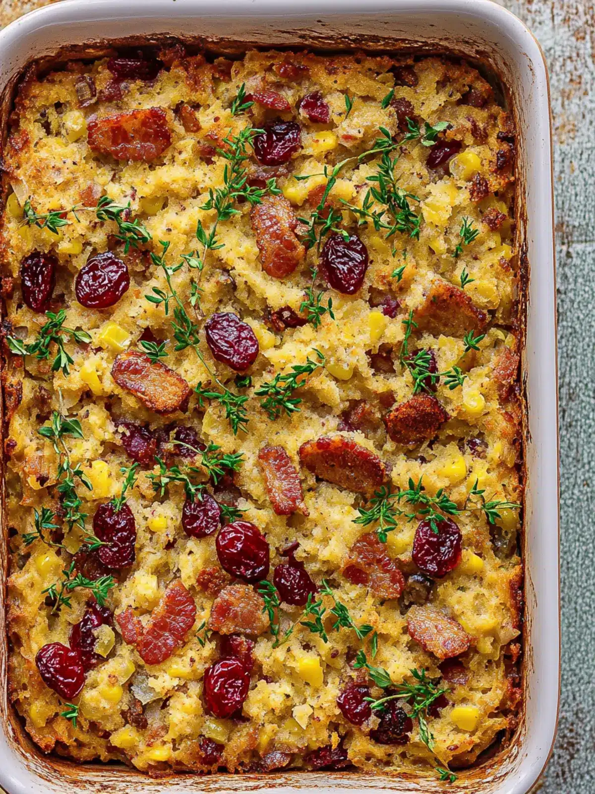 Bacon Cranberry Cornbread Stuffing That Steals the Show 2 Bacon Cranberry Cornbread Stuffing