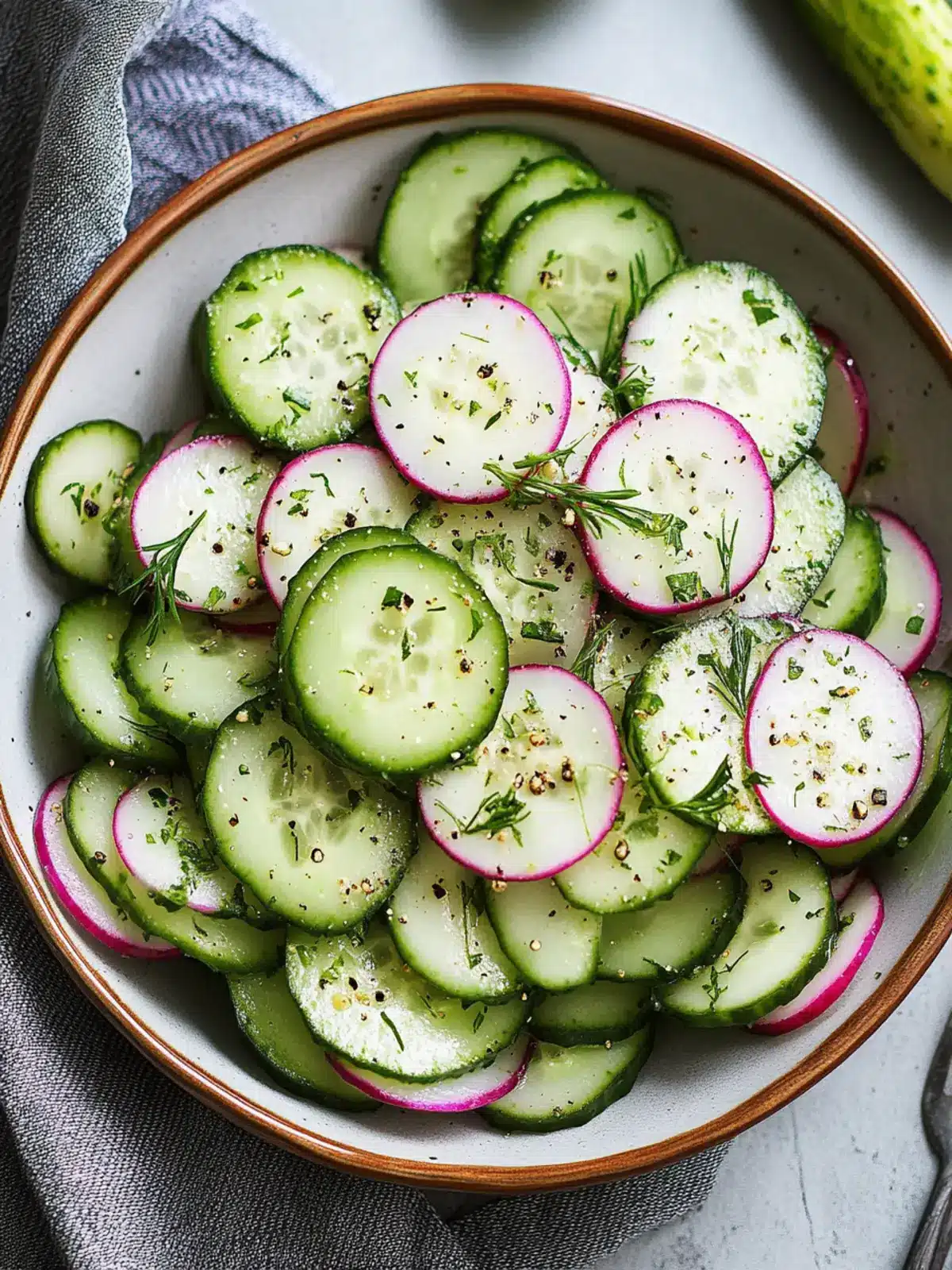 Crisp Cucumber Salad with Herb Vinaigrette for Summer Bliss 3 Cucumber Salad