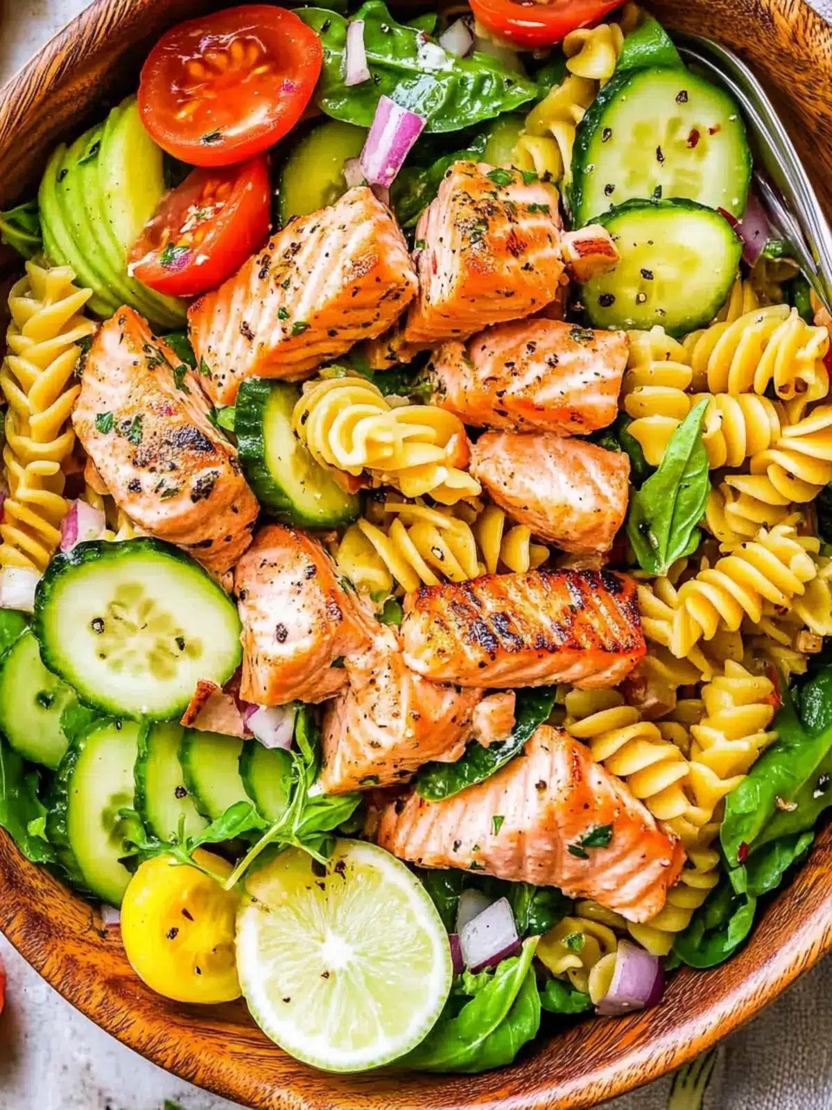 Zesty Salmon Pasta Salad with Lemon Mustard Magic 4 Salmon Pasta Salad