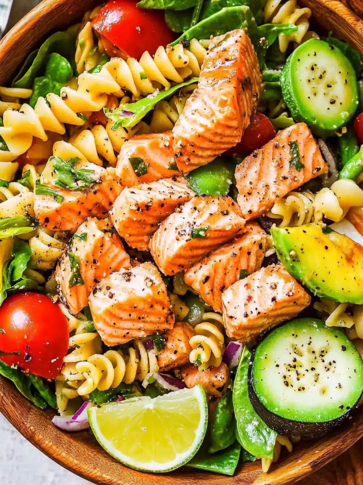 Zesty Salmon Pasta Salad with Lemon Mustard Magic 2 Salmon Pasta Salad