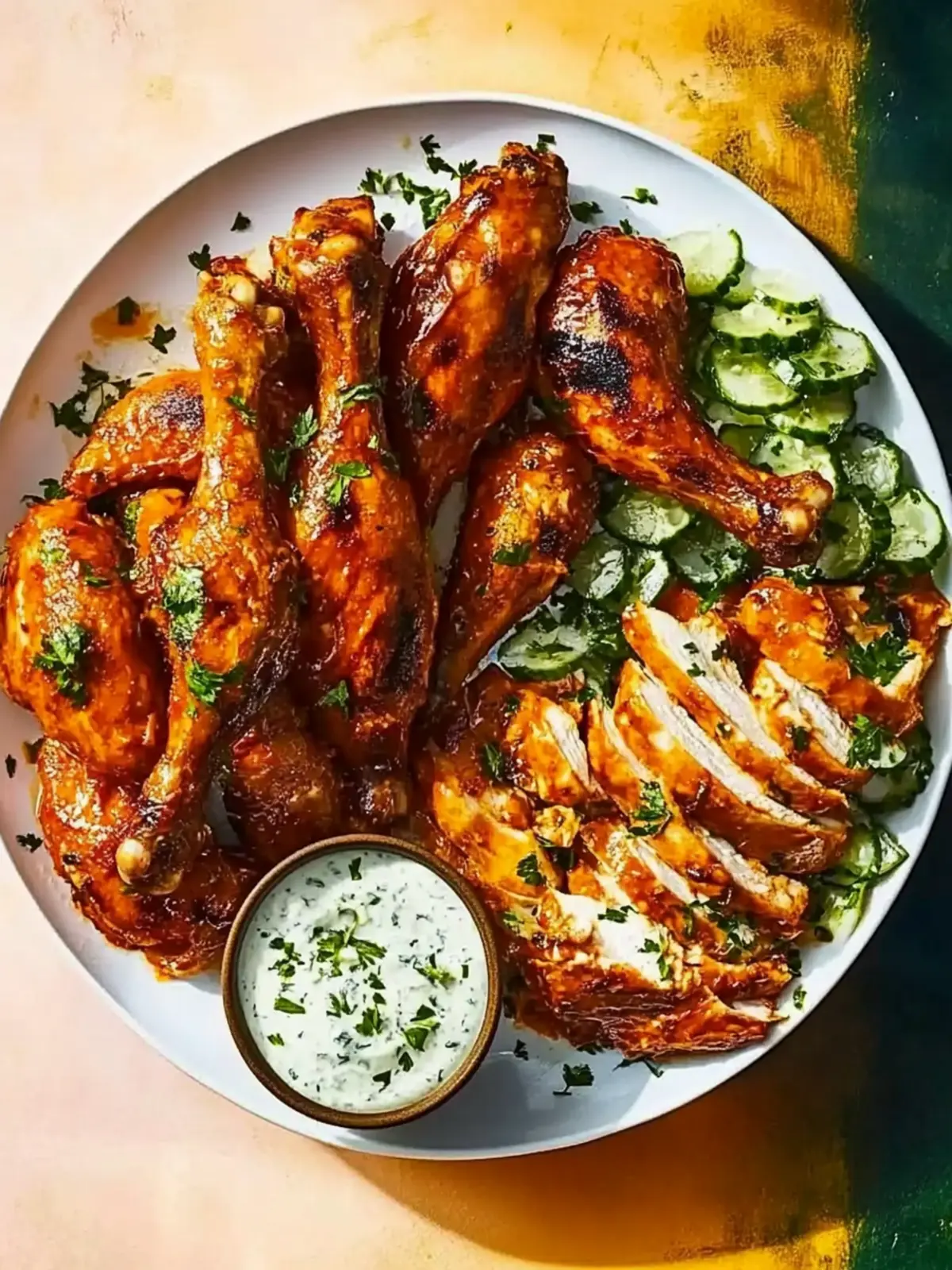 Savory Buffalo Chicken with Creamy Blue Cheese Slaw Delight 4 Buffalo chicken