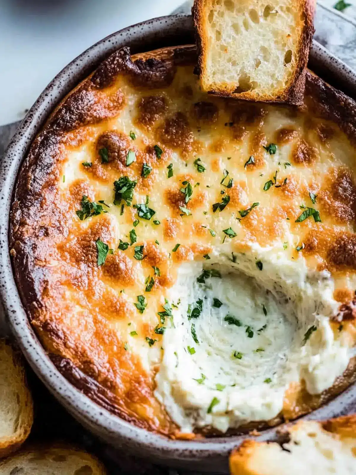 Cheesy Baked Garlic Bread Dip