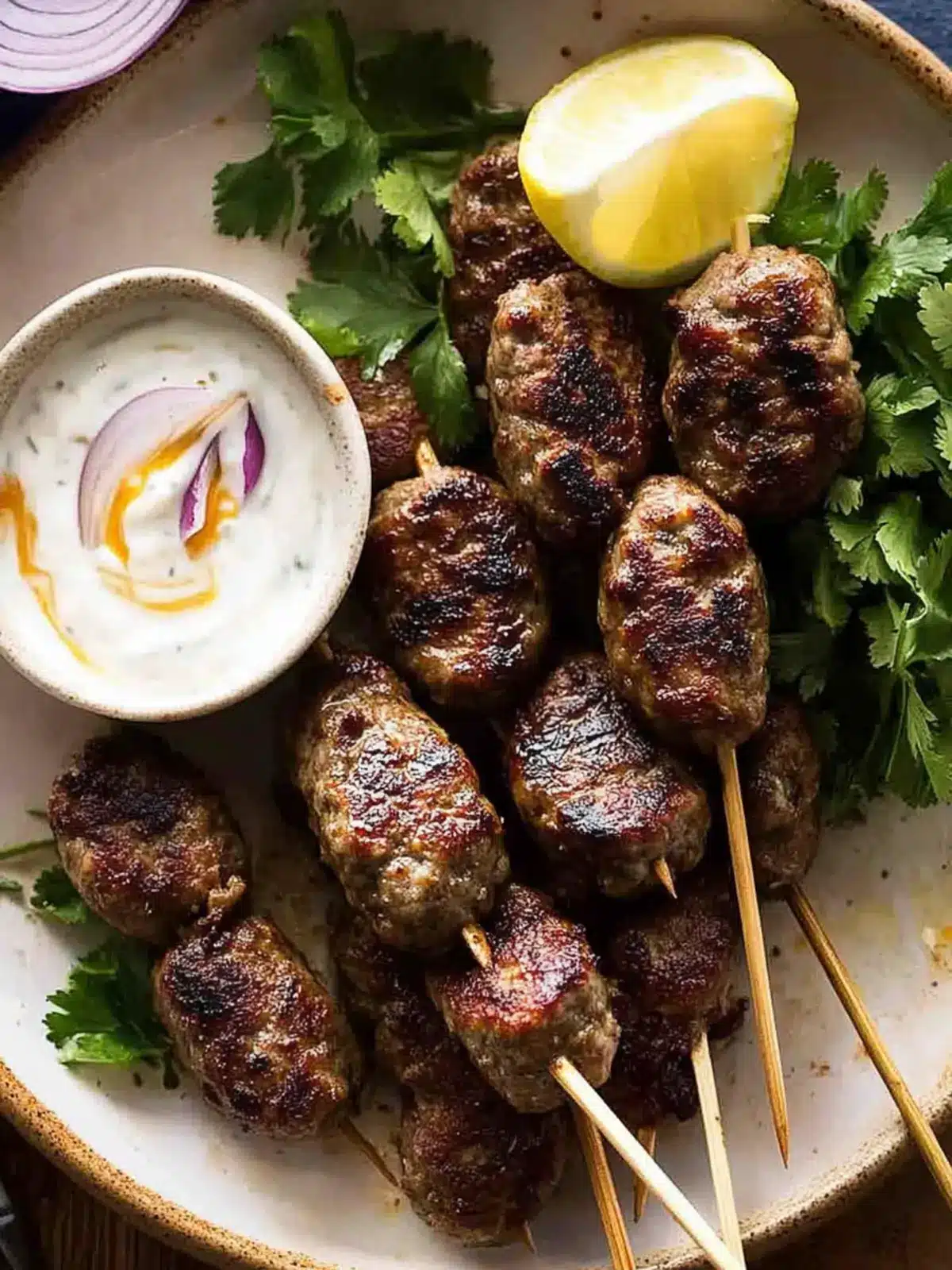 Lamb Koftas with Yoghurt Dressing