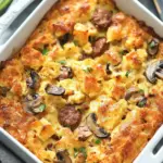 Breakfast Strata with Sausage and Mushrooms for Weekend Brunch 6 Breakfast Strata with Sausage and Mushrooms