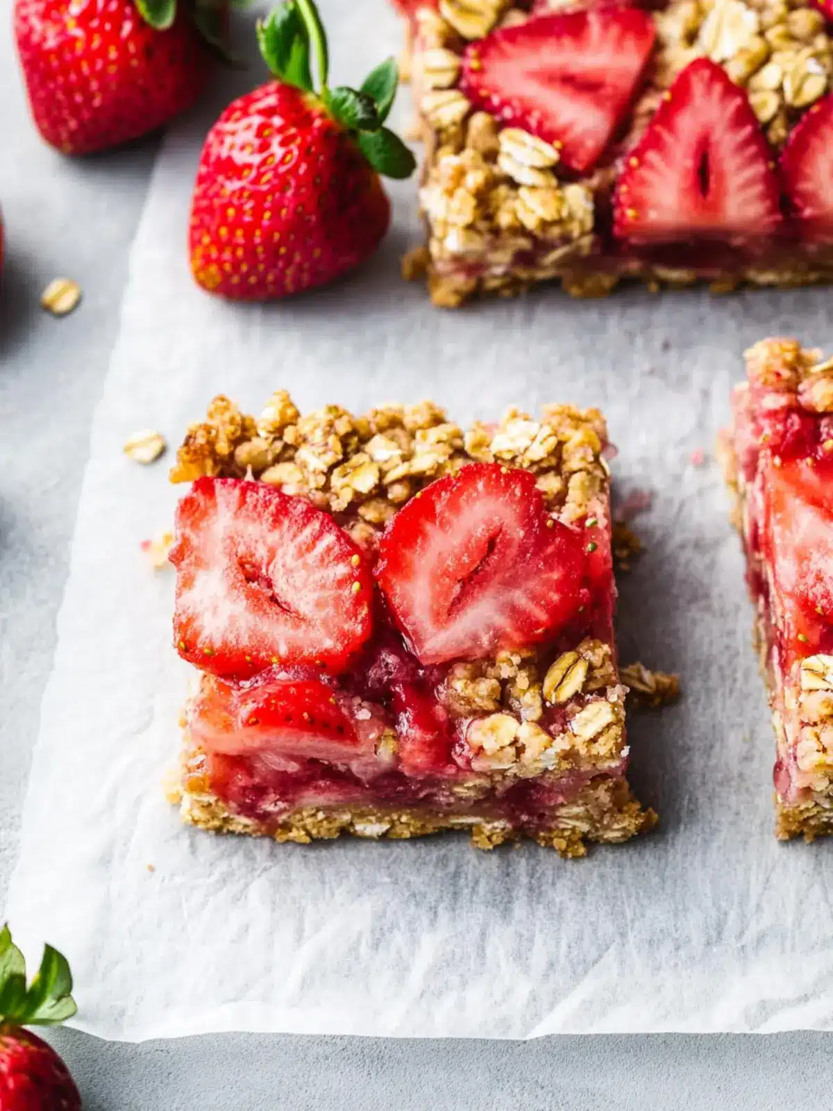 Strawberry Oatmeal Crumble Bars