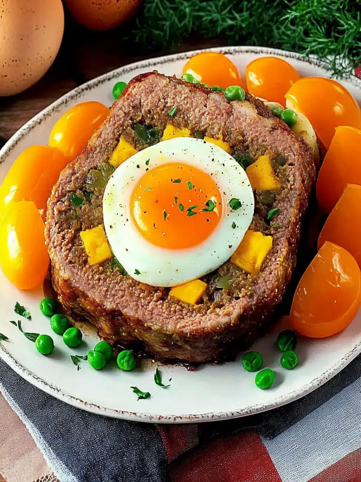 Stuffed meatloaf with egg