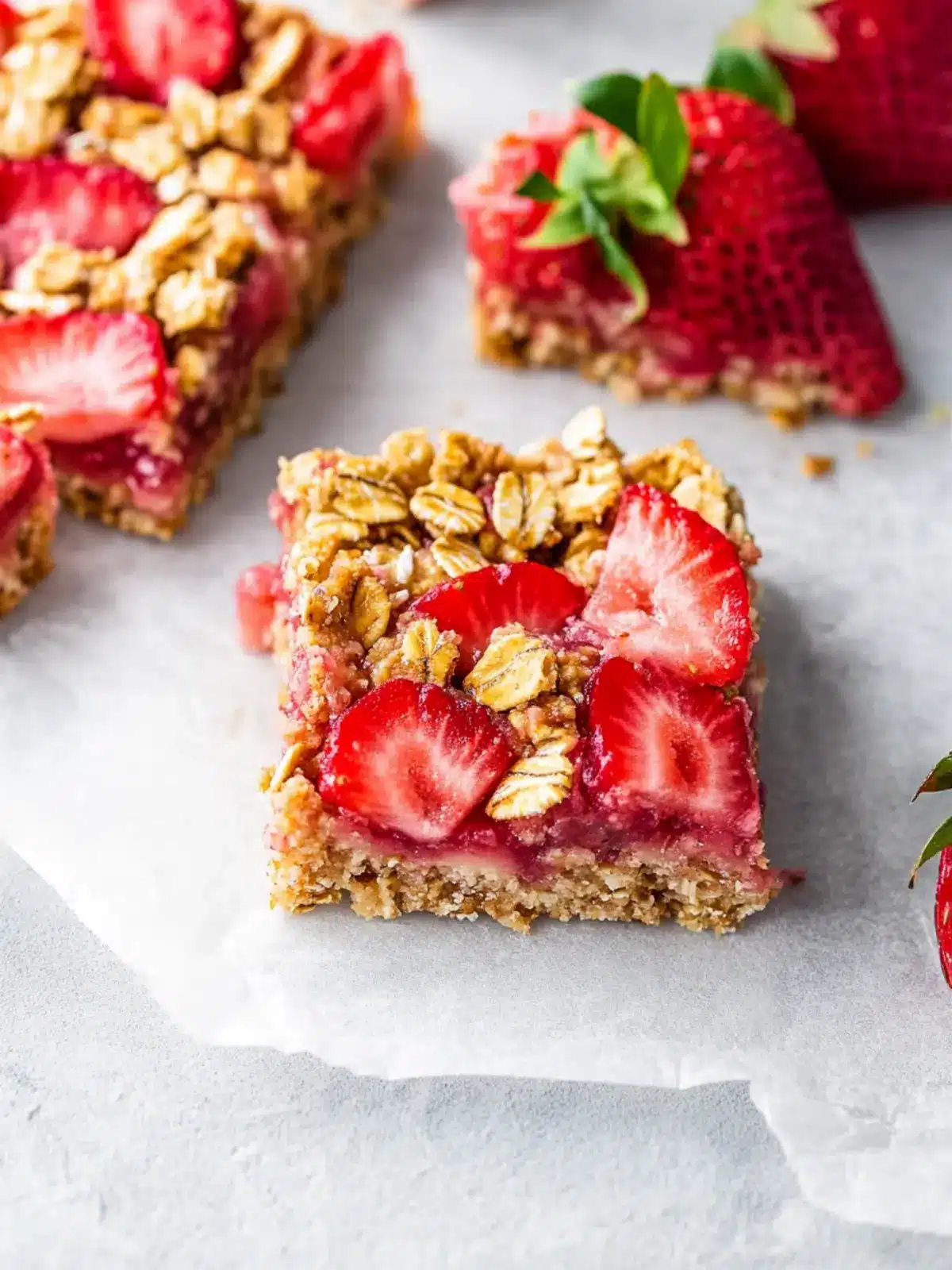 Strawberry Oatmeal Crumble Bars