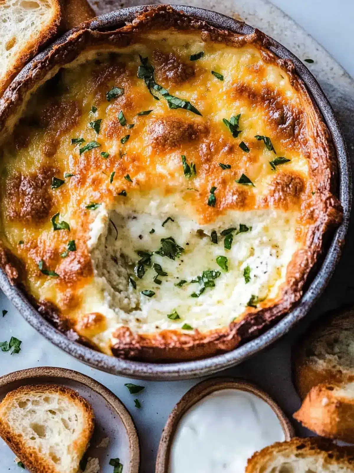 Cheesy Baked Garlic Bread Dip