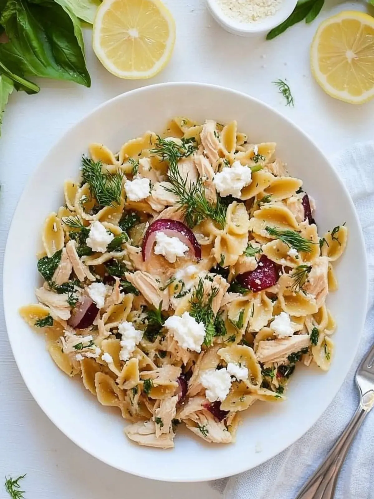 Lemon Dill Chicken Pasta with Goat Cheese in 30 Minutes! 2 Lemon Dill Chicken Pasta with Goat Cheese