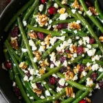 Lemon Butter Green Beans with Cranberries Walnuts and Feta