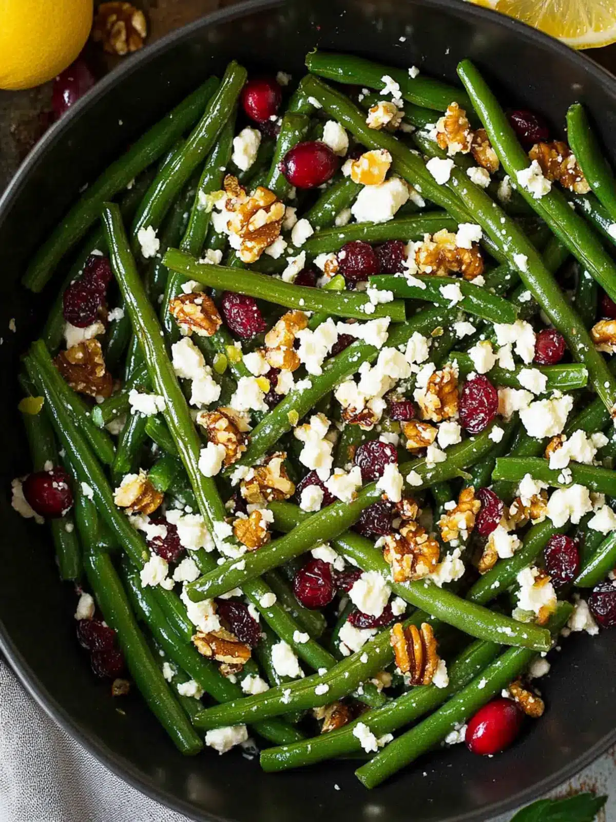 Lemon Butter Green Beans with Cranberries Walnuts and Feta Bliss 5 Lemon Butter Green Beans with Cranberries Walnuts and Feta