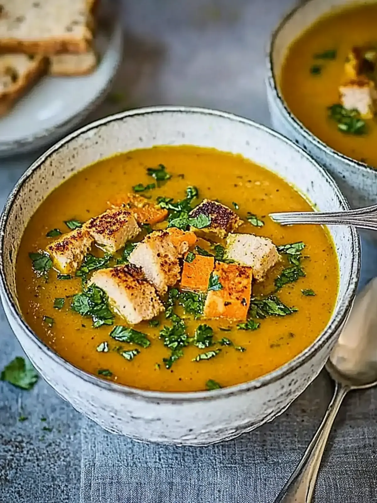 Savory Carrot and Coriander Soup with Crunchy Croutons 3 Carrot and coriander soup