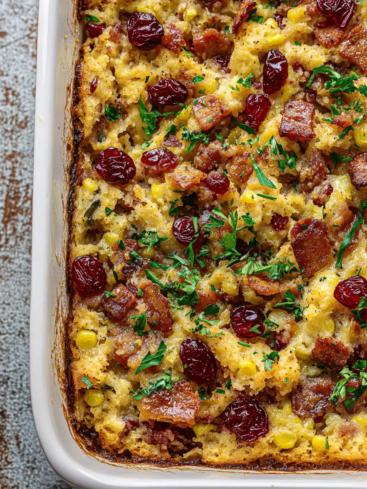 Bacon Cranberry Cornbread Stuffing That Steals the Show 4 Bacon Cranberry Cornbread Stuffing