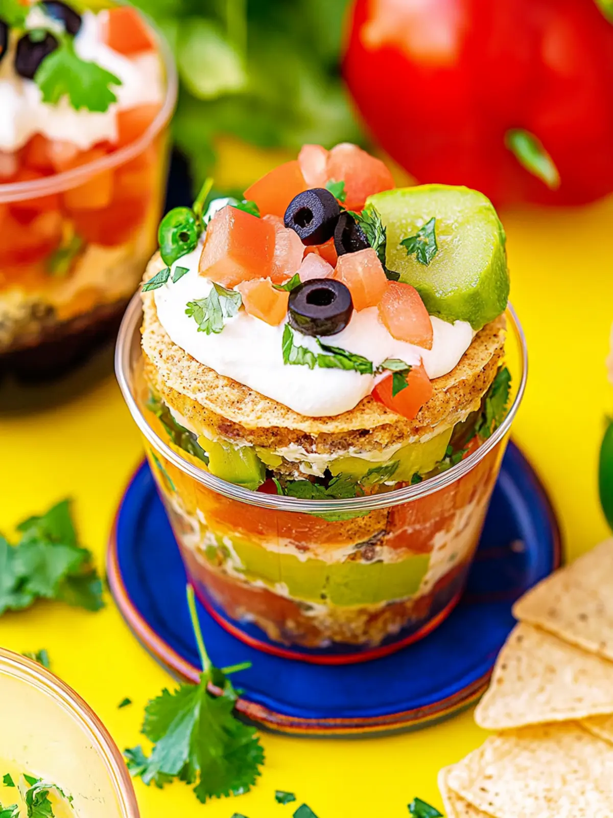 Delicious 7 Layer Dip Cups for Easy Party Pleasing! 4 7 Layer Dip Cups