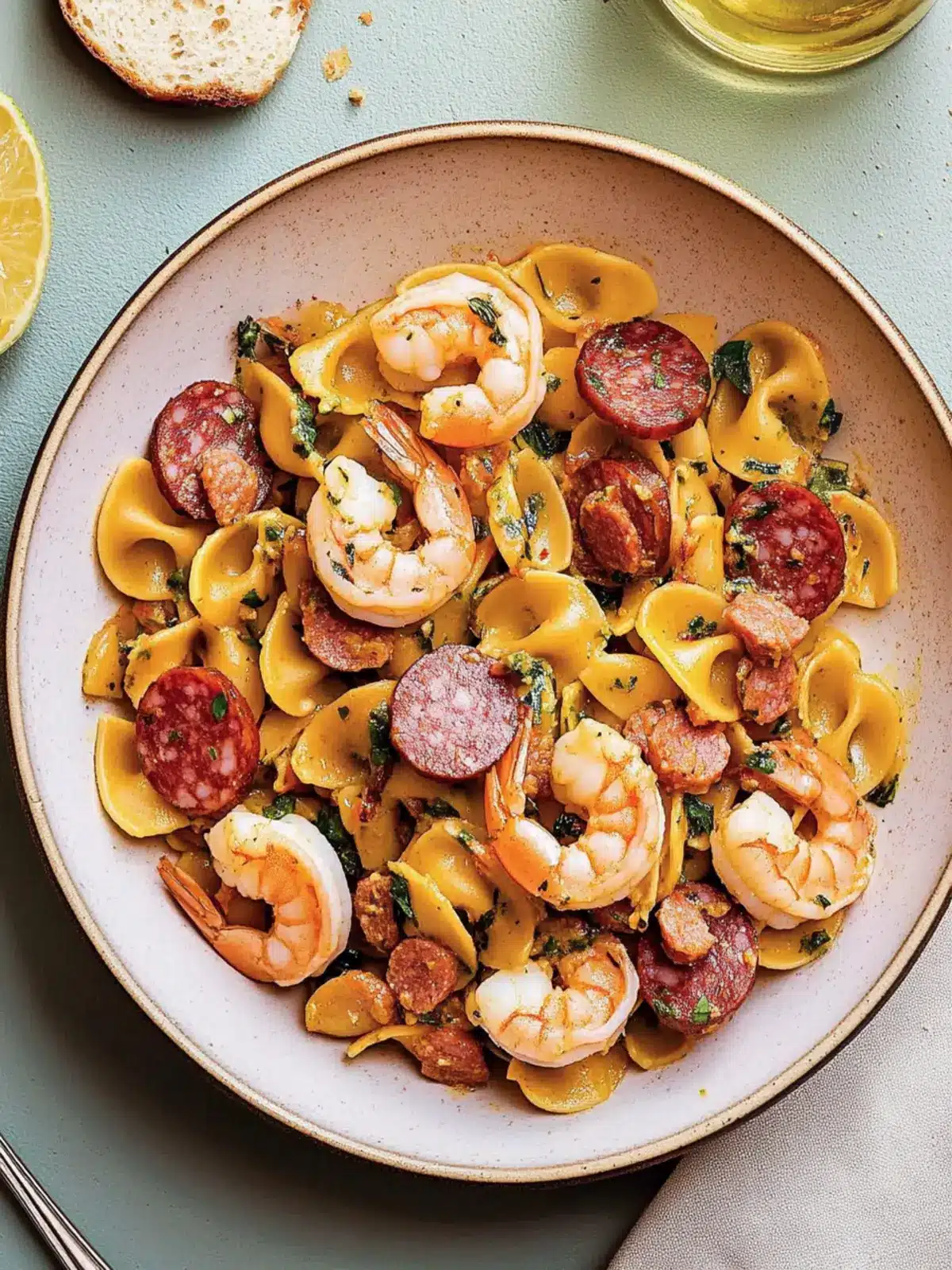 Shrimp and Salami Pasta