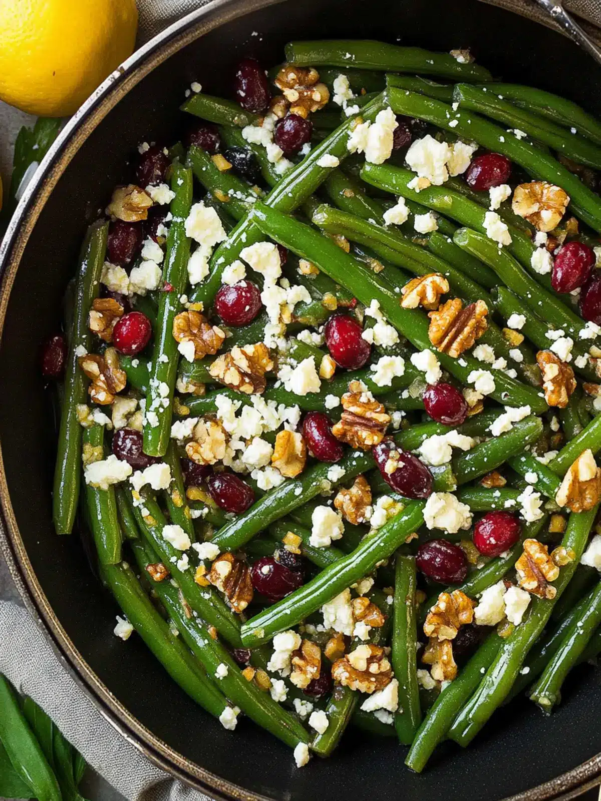 Lemon Butter Green Beans with Cranberries Walnuts and Feta Bliss 4 Lemon Butter Green Beans with Cranberries Walnuts and Feta