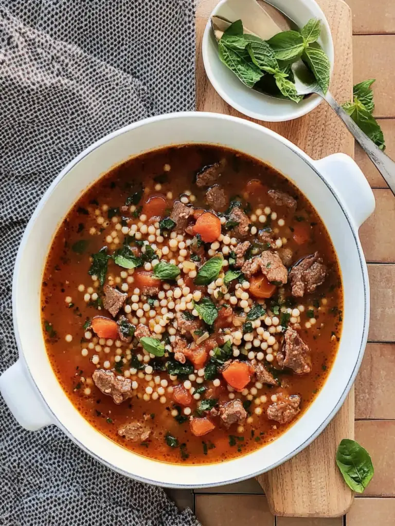 Beef, Tomato and Acini di Pepe Soup (Instant Pot, SC + Stove)