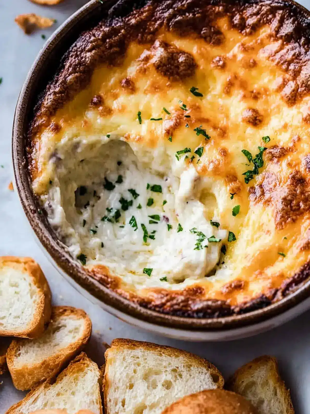 Cheesy Baked Garlic Bread Dip