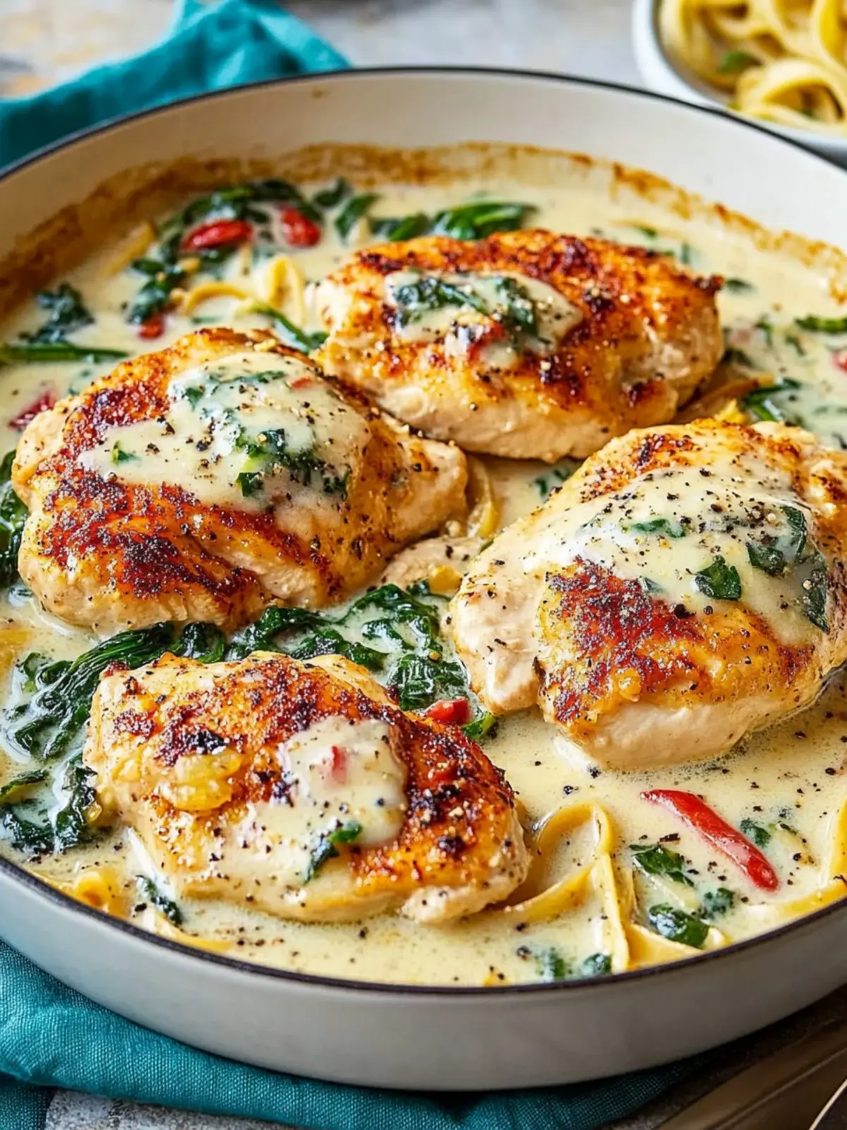 Chicken Florentine- Valentine’s Day date night recipes