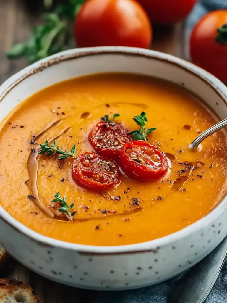 Best Creamy Roasted Garlic Tomato Soup