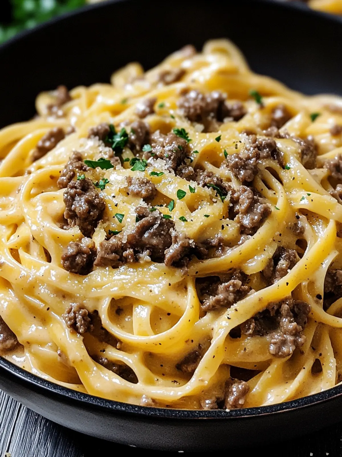 One-Pot Creamy Beef and Garlic Butter Pasta