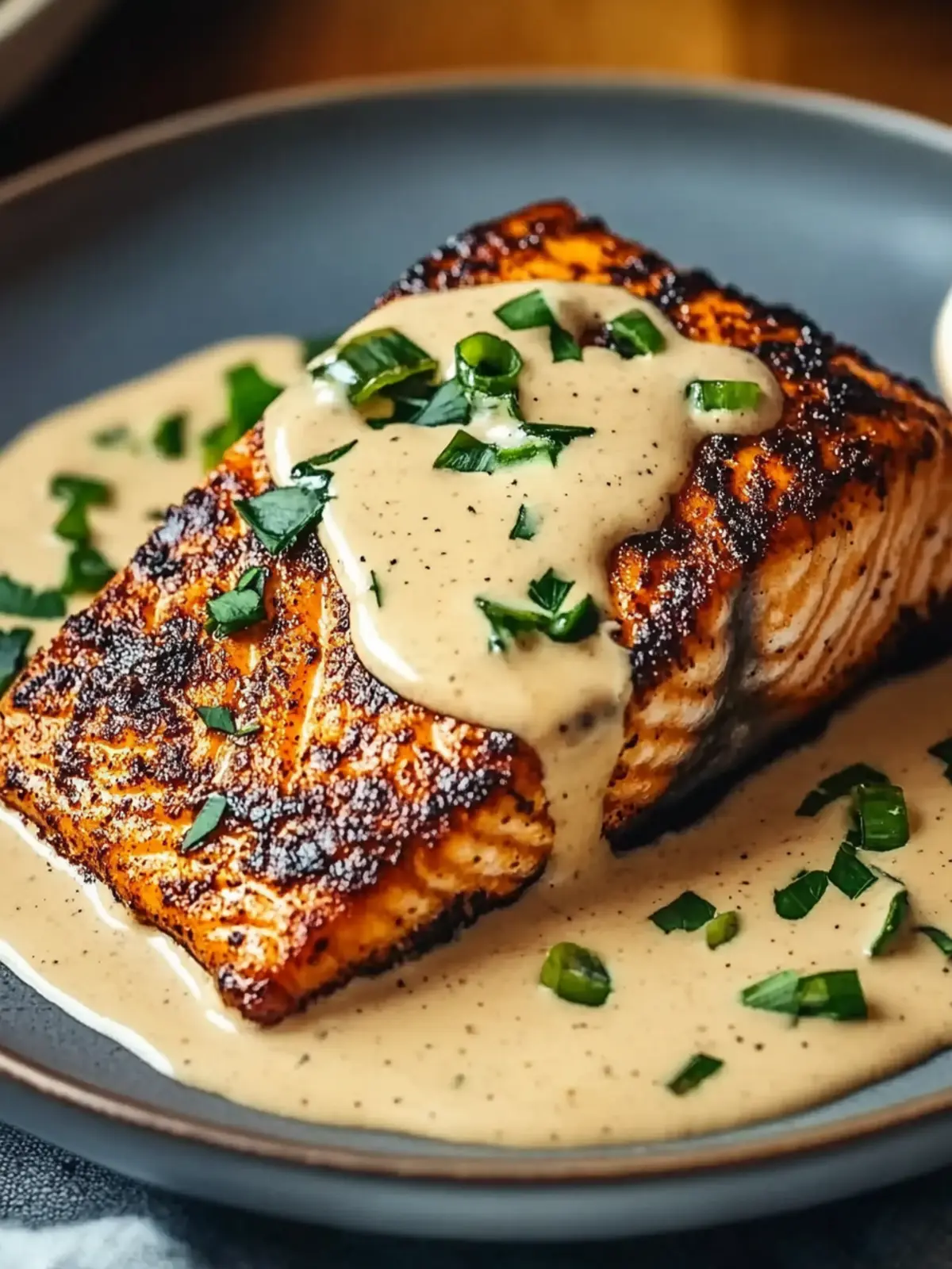 Blackened Salmon with Creamy Dijon Sauce: Easy Elegant Dinner 2 Blackened Salmon with Creamy Dijon Sauce: Fancy-Without-Trying Weeknight Dinner