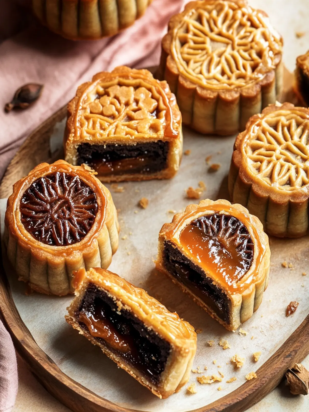 Irene’s Salted Caramel Stuffed Brownie Mooncakes