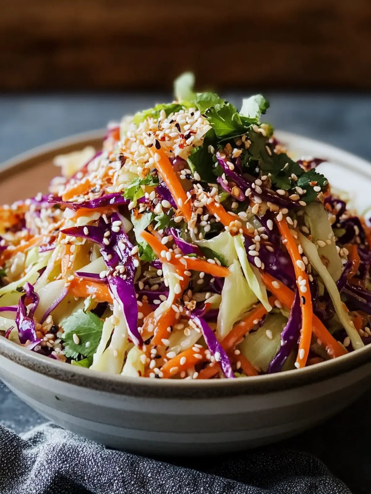 Crunchy Asian Cabbage Slaw with Addictive Sesame Dressing Upgrade 3 Crunchy Asian Cabbage Slaw with Addictive Sesame Dressing: A Bright, Bold, Irresistible Classic