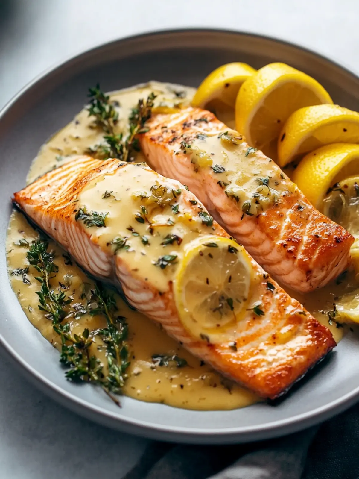 Baked Salmon with Amazing Lemon Sauce