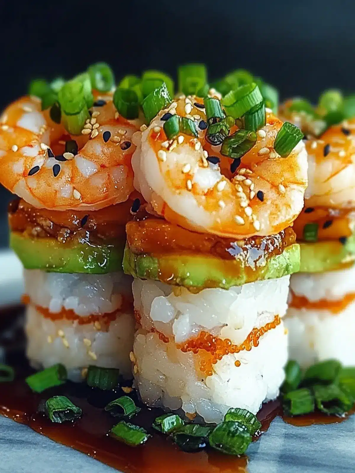 SPICY SHRIMP SUSHI STACKS