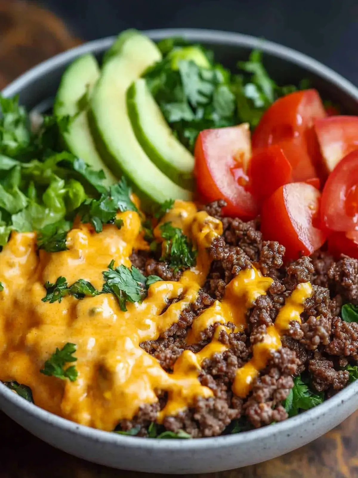 High-Protein Cheeseburger Bowls Recipe – Low-Carb Meal Prep with Ground Beef & Burger Sauce