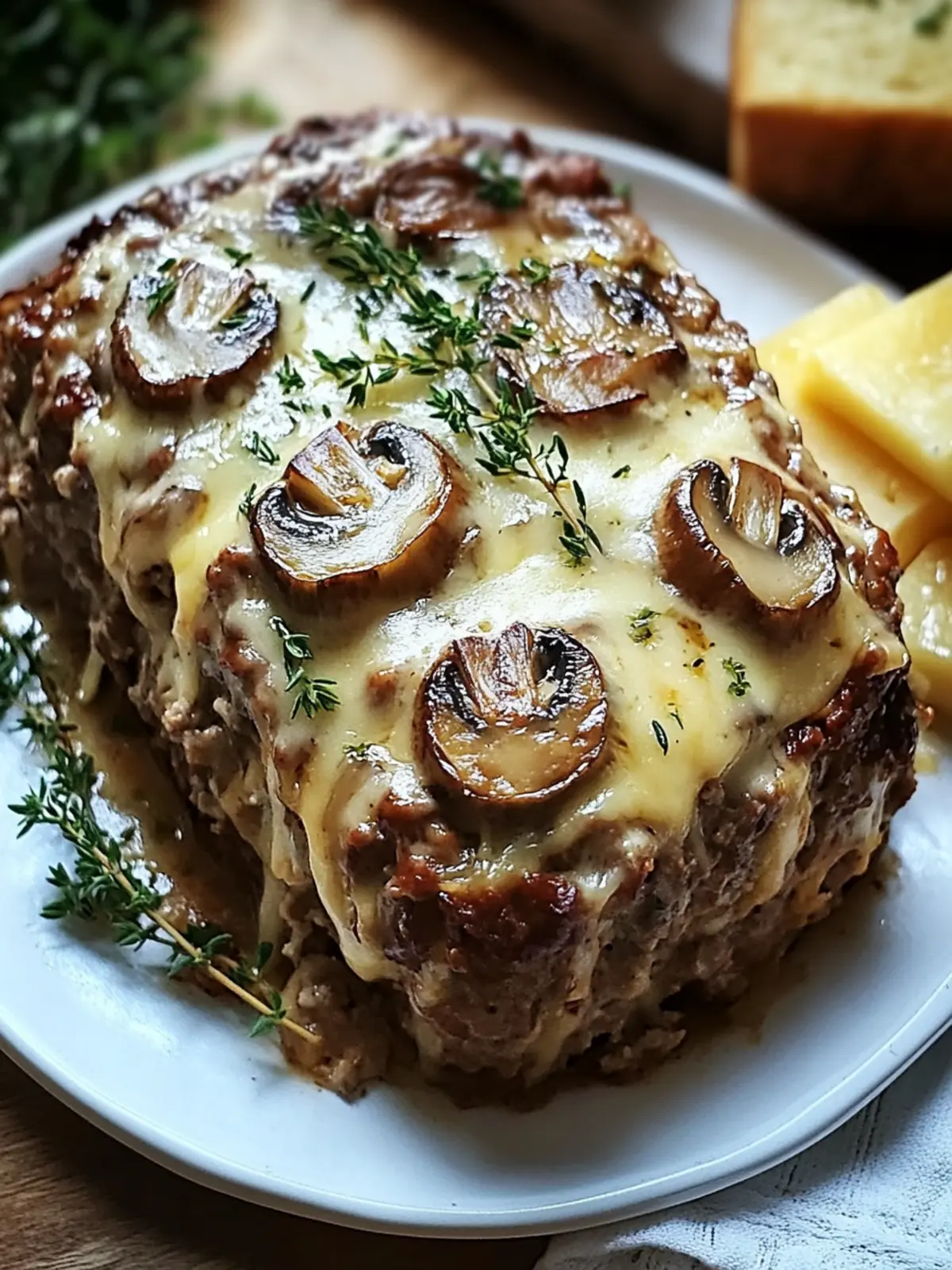 Mushroom Swiss Cheese Meatloaf