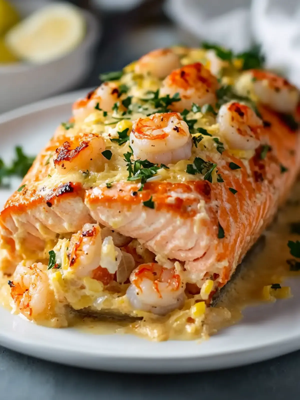 Crab and Shrimp Stuffed Salmon: A Gourmet Seafood Delight