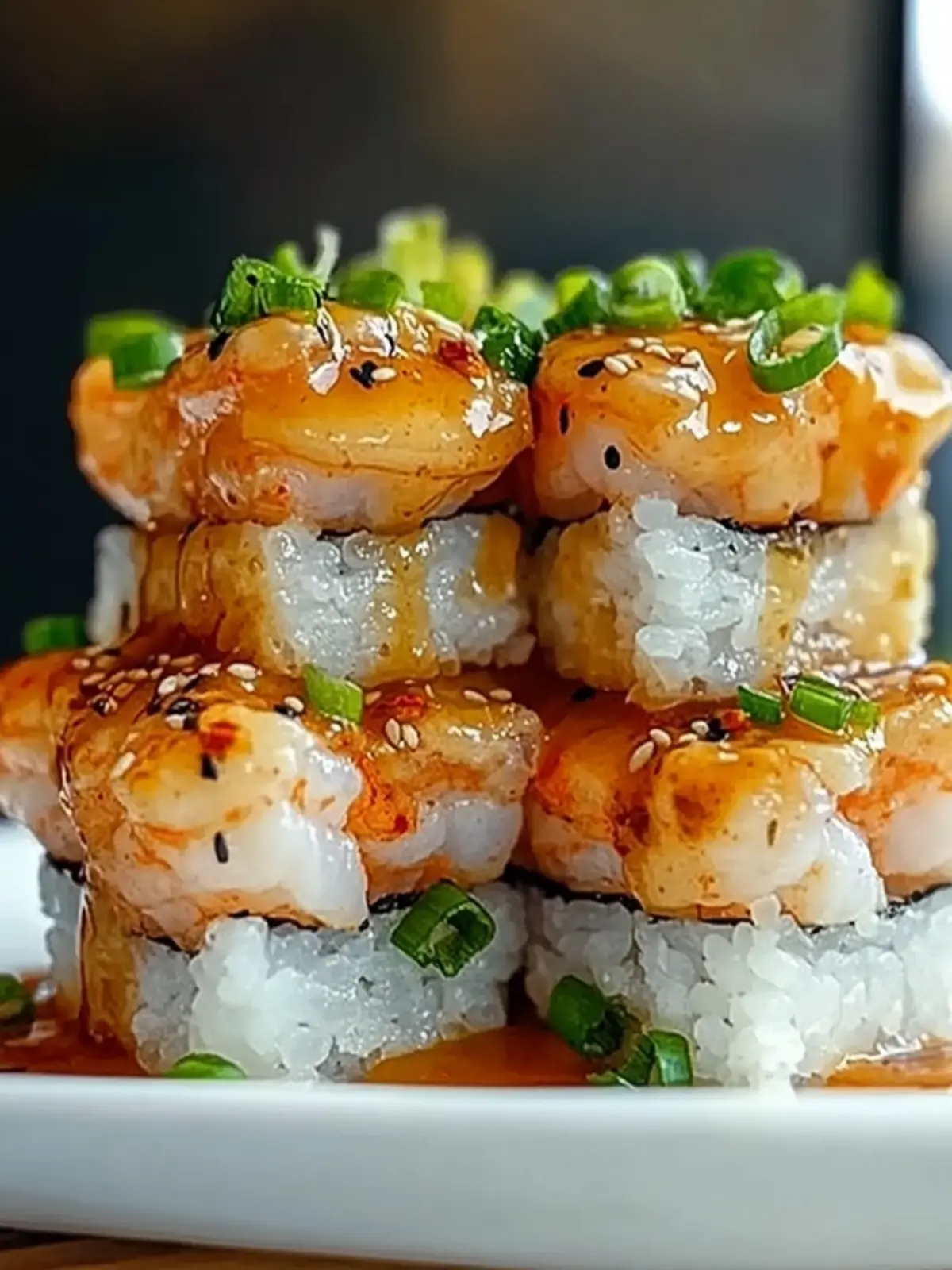 Spicy Shrimp Sushi Stacks