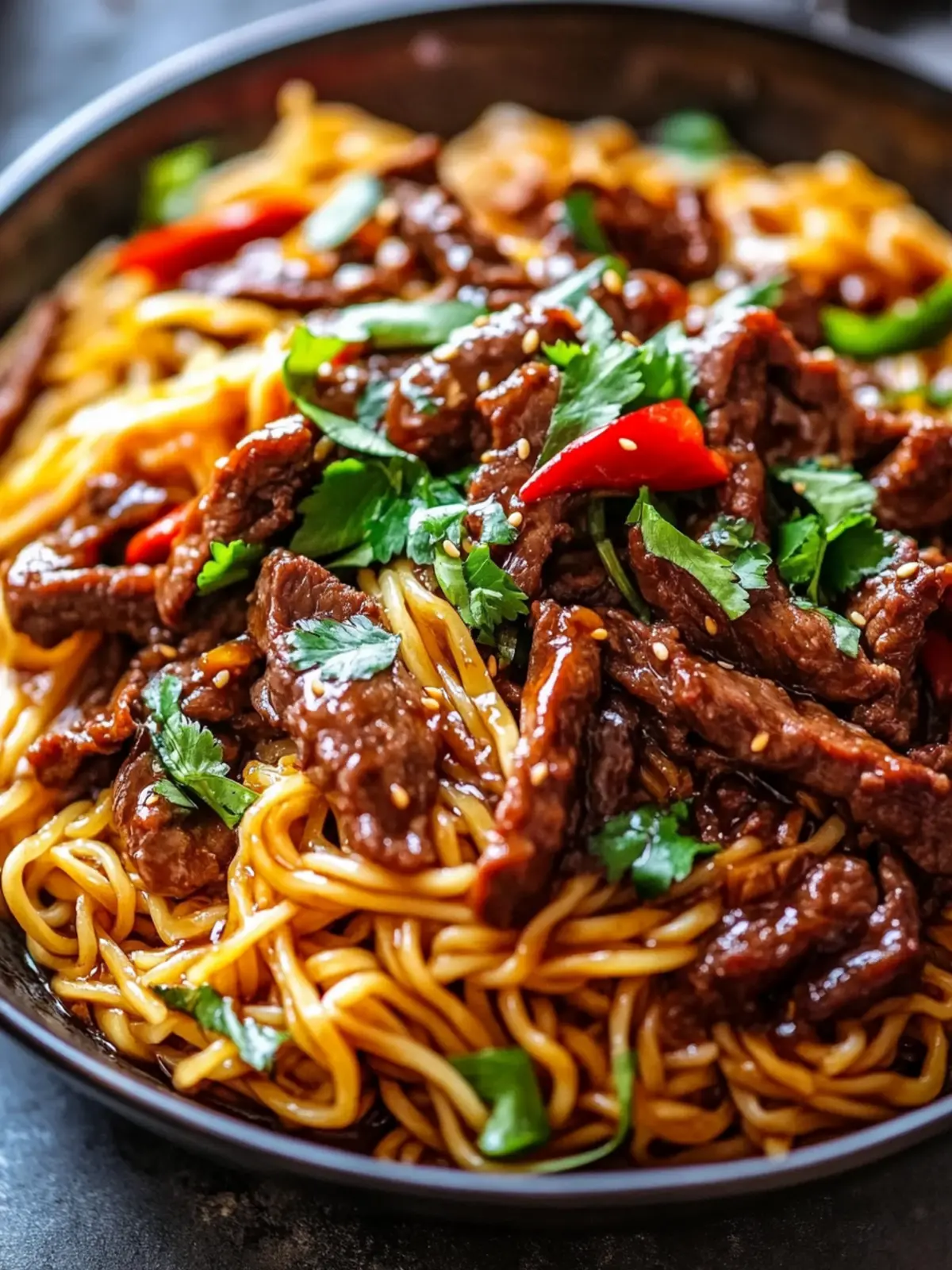 Sticky Beef Noodles