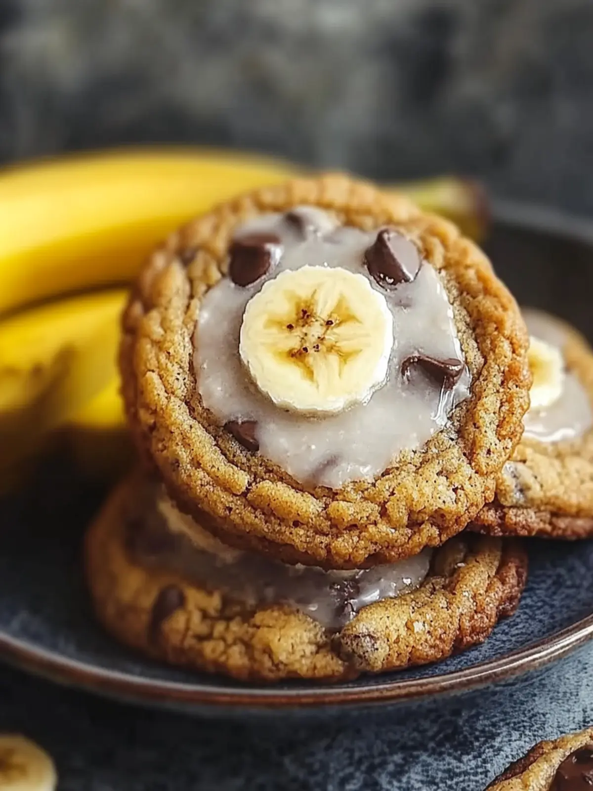 Deliciously Soft Banana Bread Cookies with Creamy Glaze 4 Banana Bread Cookies
