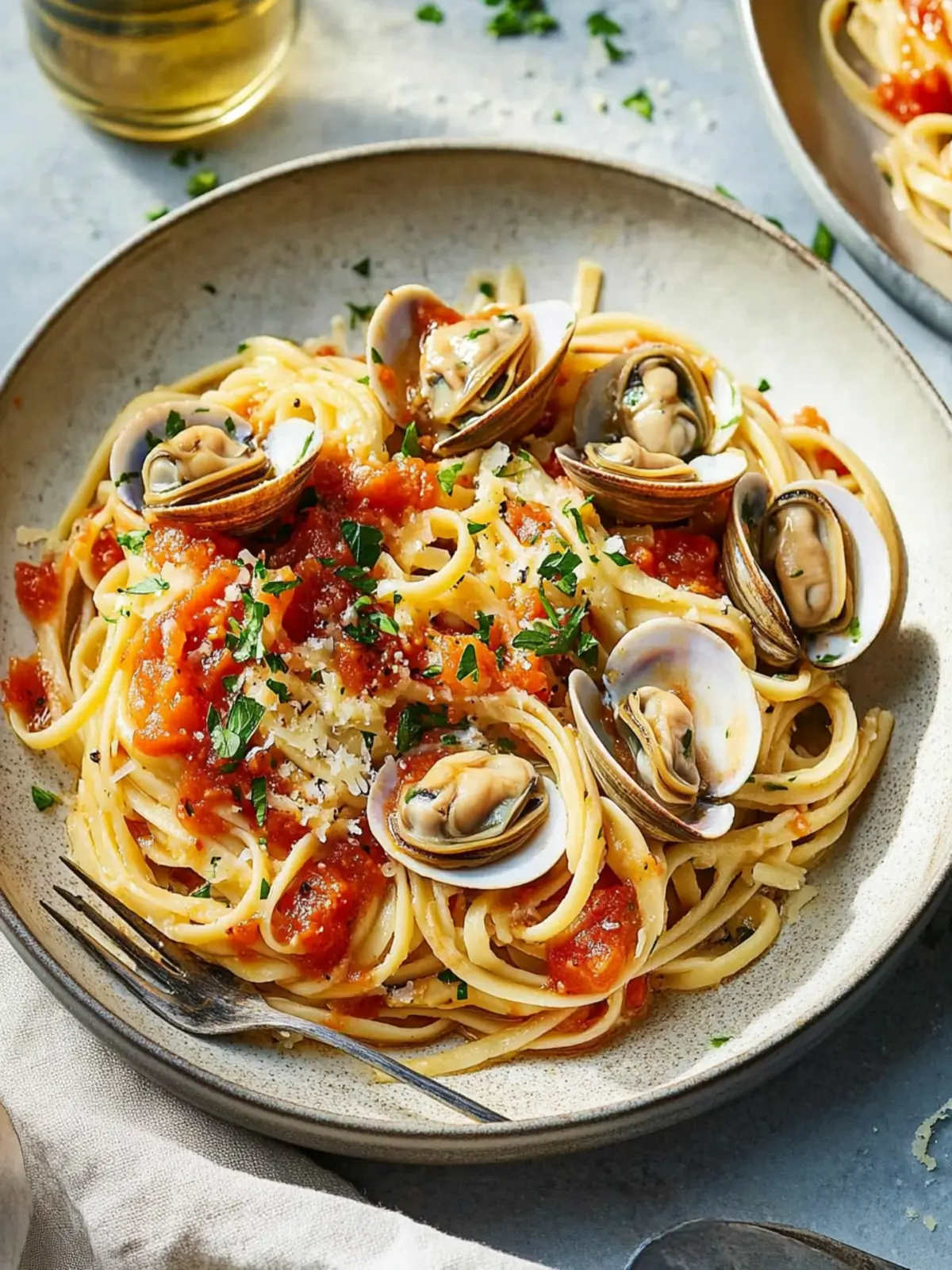 Linguine and Clams with Fresh Red Sauce for a Romantic Dinner 4 Linguine and Clams With Fresh Red Sauce- Valentine’s Day food ideas