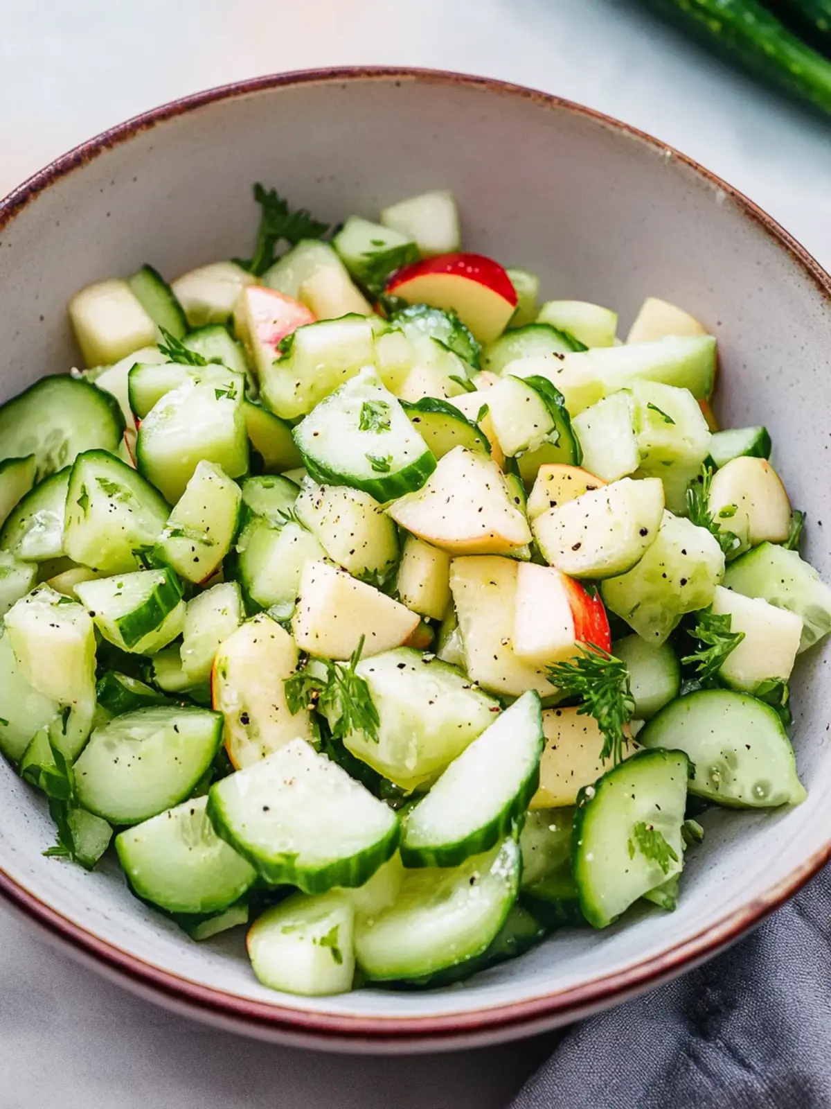 Crisp Cucumber Apple Salad with Sweet Honey Citrus Dressing 5 Cucumber Apple Salad